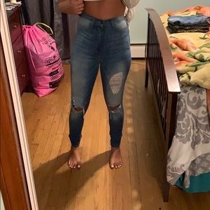 FN high waist distressed pants